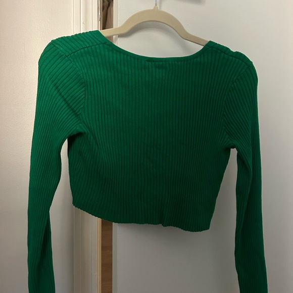 Kelly green ribbed open long sleeve! - Picture 3 of 3